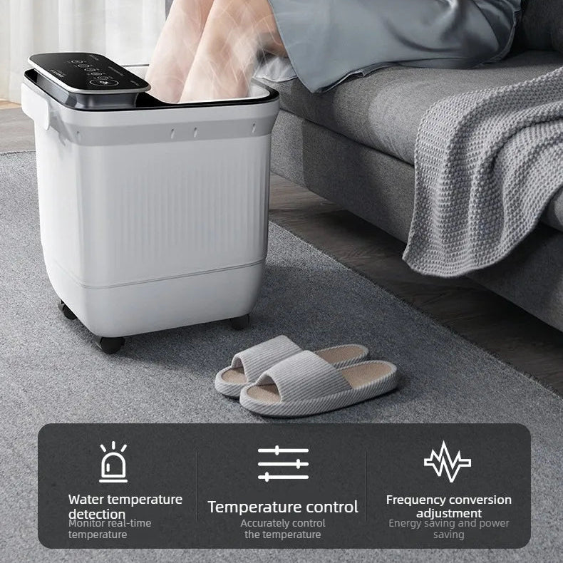 Heated Foot Spa Bath with Automatic Massage & Temperature Control | Electric Foot Bath Massager with Rollers, Water Jets & Remote Control