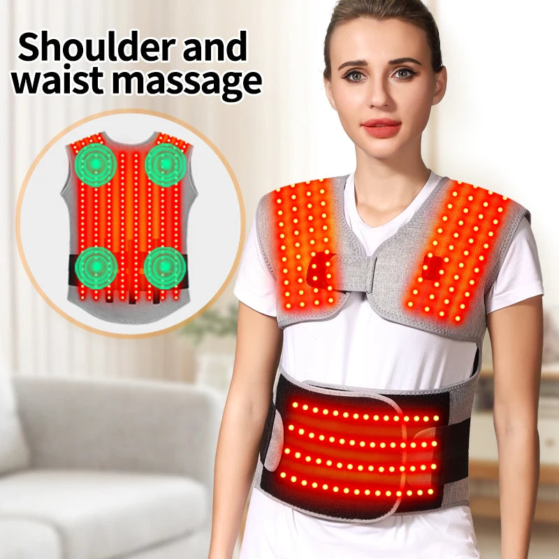 Heated Back and Shoulder Wrap | Electric Heating Pad for Back and Waist | Wearable Heat Therapy Wrap