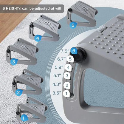 Adjustable Under Desk Foot Rest | Ergonomic Foot Stool for Posture & Back Pain Relief