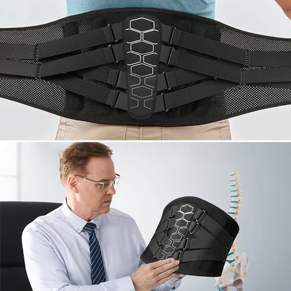 Lower Back Support Brace | Adjustable Lumbar Belt for Pain Relief, Sciatica & Posture Support