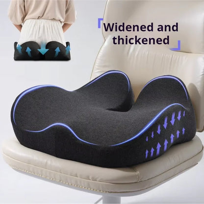 Thick Memory Foam Seat Cushion | Office Chair Cushion for Long Sitting | Ergonomic Coccyx and Hip Support