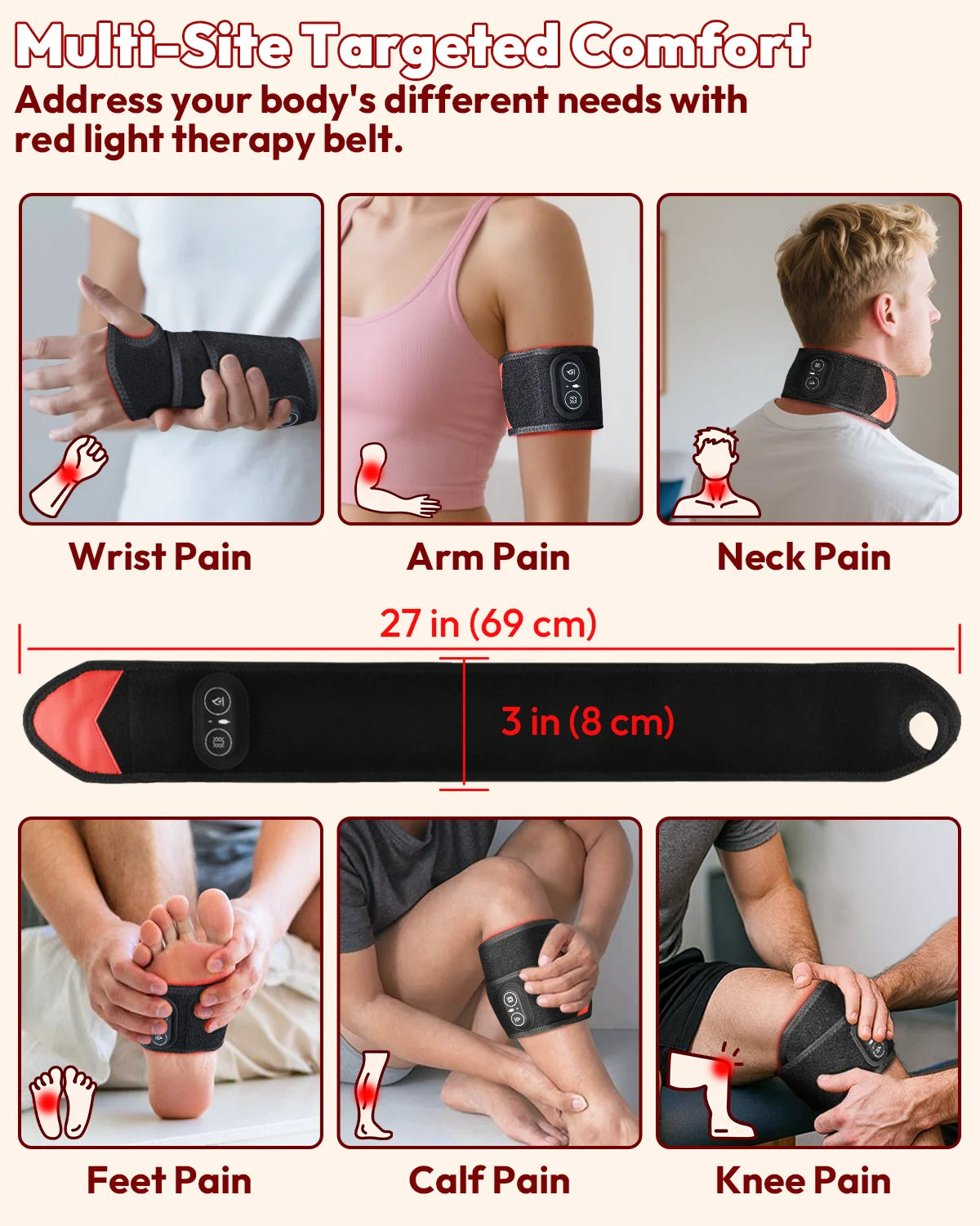 Red Light Therapy Wrap with Heat and Vibration