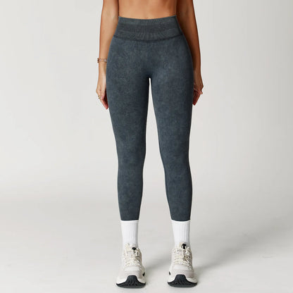 Seamless Yoga Leggings for Women | High Waisted Ribbed Workout Leggings with Stretch Compression Fit