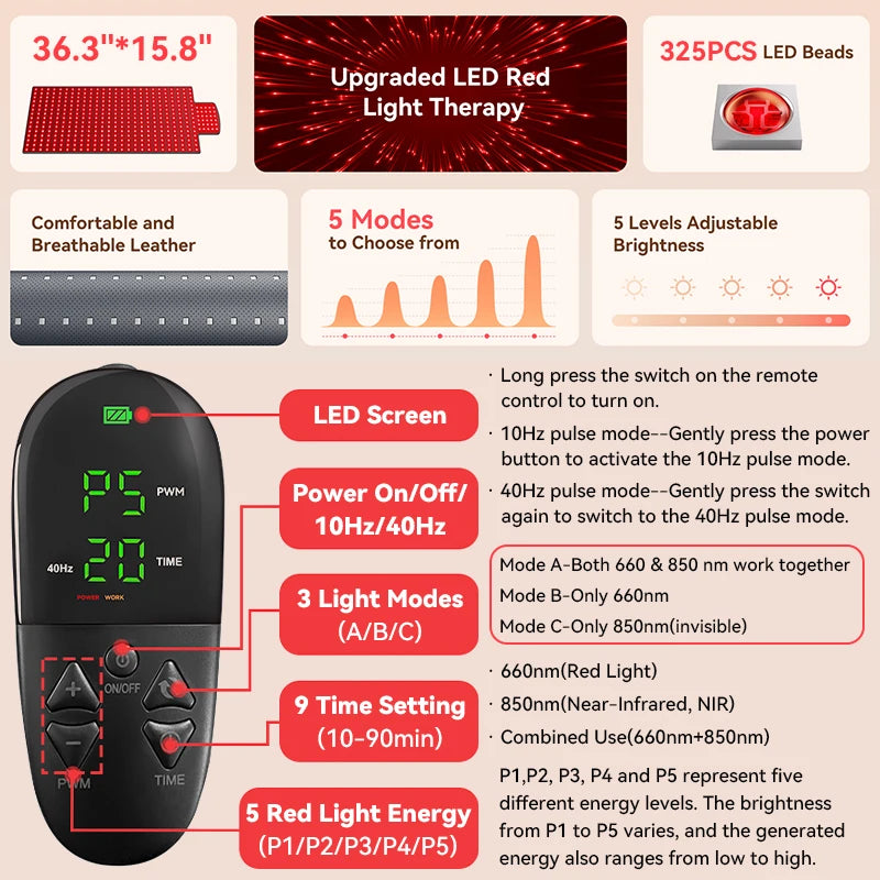 Red Light Therapy Mat 660nm 850nm – Large Pain Relief Pad