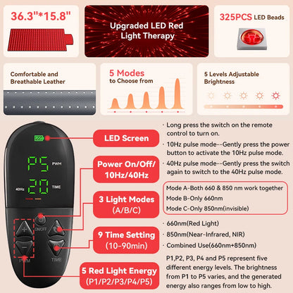 Red Light Therapy Mat 660nm 850nm – Large Pain Relief Pad