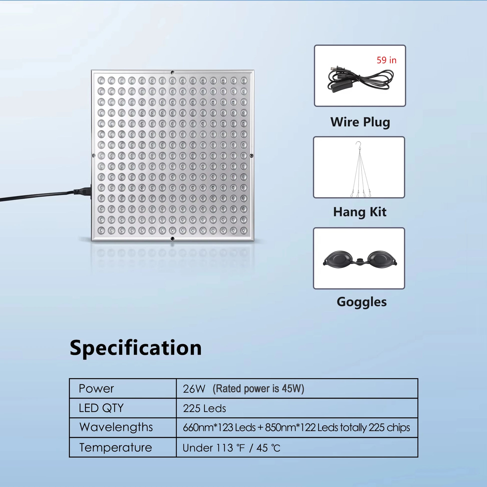 LED Red Light Therapy Panel Lamp – Skin & Pain Relief
