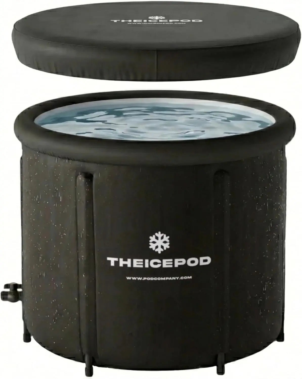 Portable Ice Bath Tub with Cover and Side Drain, 84 Gal