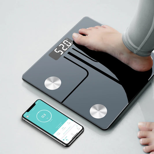 Smart Bathroom Scale | 12 Body Metrics | 0.1 lb Accuracy | Bluetooth Sync | ITO Sensor + Fitdays App