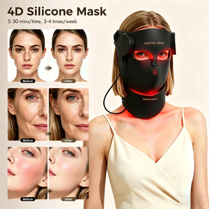 LED Red Light Therapy Face Mask With Neck Coverage