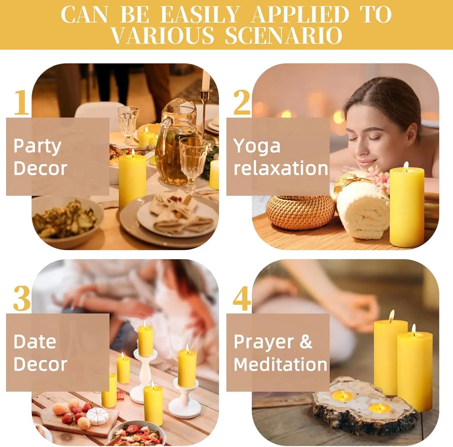 Natural Beeswax Meditation Candles - vitaAsana