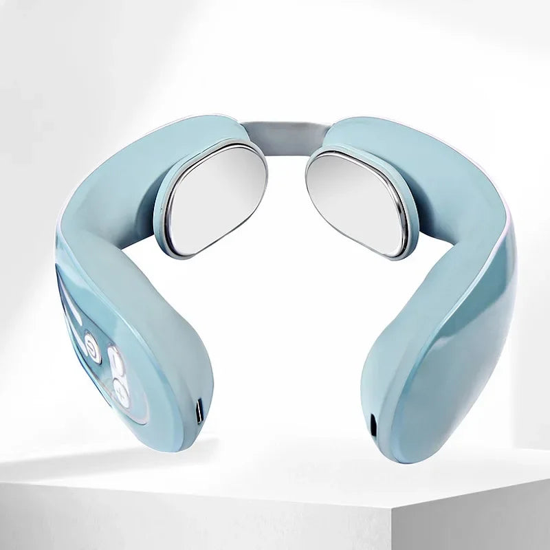 Wireless EMS Neck Massager with Heat | 12 Strength Levels, U-Shaped Design, Rechargeable | Portable Pain Relief for Neck & Shoulder Tension