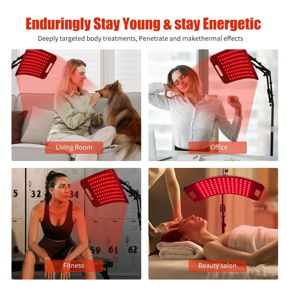 Red Light Therapy Panel With Stand And Timer 660nm 850nm