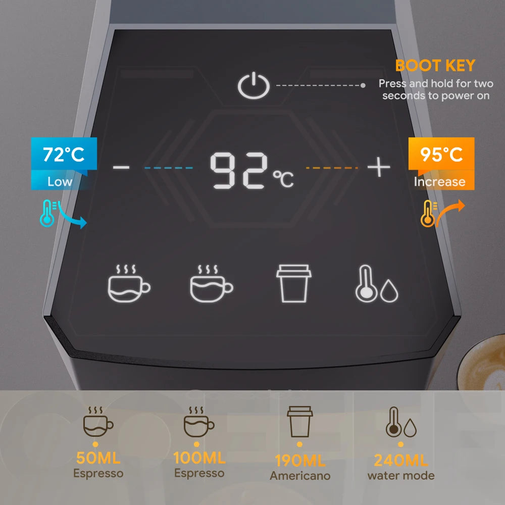 4-in-1 Capsule Coffee Machine – 19-Bar Espresso Maker, Fits Nespresso*, Dolce Gusto*, K-Cup* & Ground Coffee, Hot-Water Mode