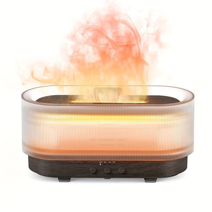 Flame Effect Essential Oil Diffuser | 300ML Aroma Humidifier with LED Firelight & Auto Shut-Off | Quiet, Portable by vitaAsana Dark