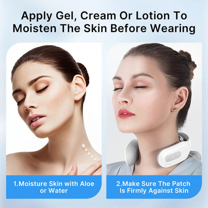 Cordless Neck Massager with Heat | 16 Intensity EMS, Deep Muscle Relief, Hands-Free Design