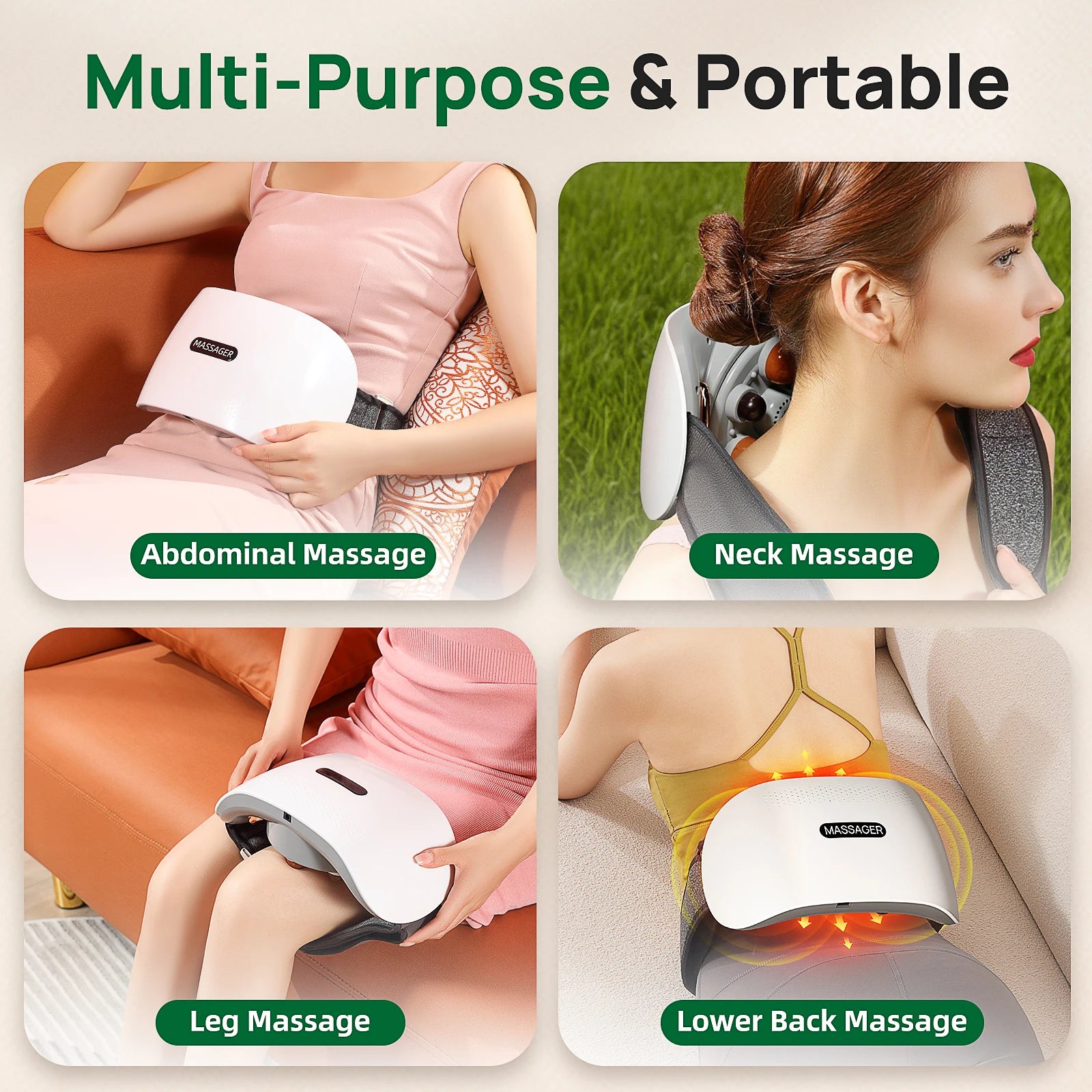 Cordless Abdominal Massager with Heating Therapy