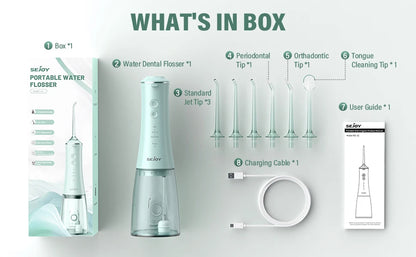 Cordless Water Flosser for Teeth 280ml | 4 Modes, 6 Jets, USB Rechargeable Oral Irrigator | Portable Dental Cleaner for Travel & Home Use