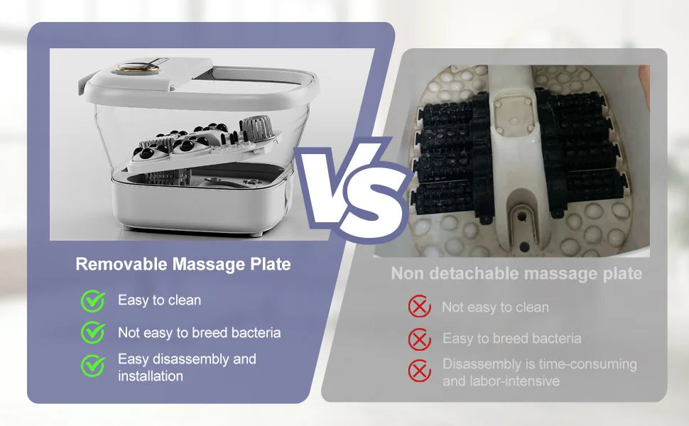 Foot Spa Bath Massager | Bubble Foot Bath Soaker Tub, Heat Control & Pedicure Rollers