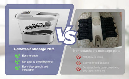Foot Spa Bath Massager | Bubble Foot Bath Soaker Tub, Heat Control & Pedicure Rollers