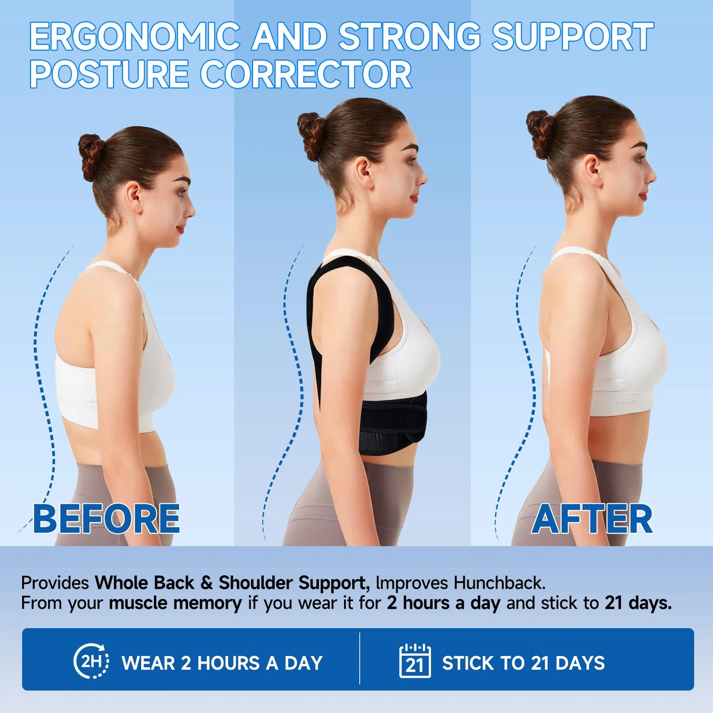Adjustable Posture Corrector Back Brace for Pain Relief