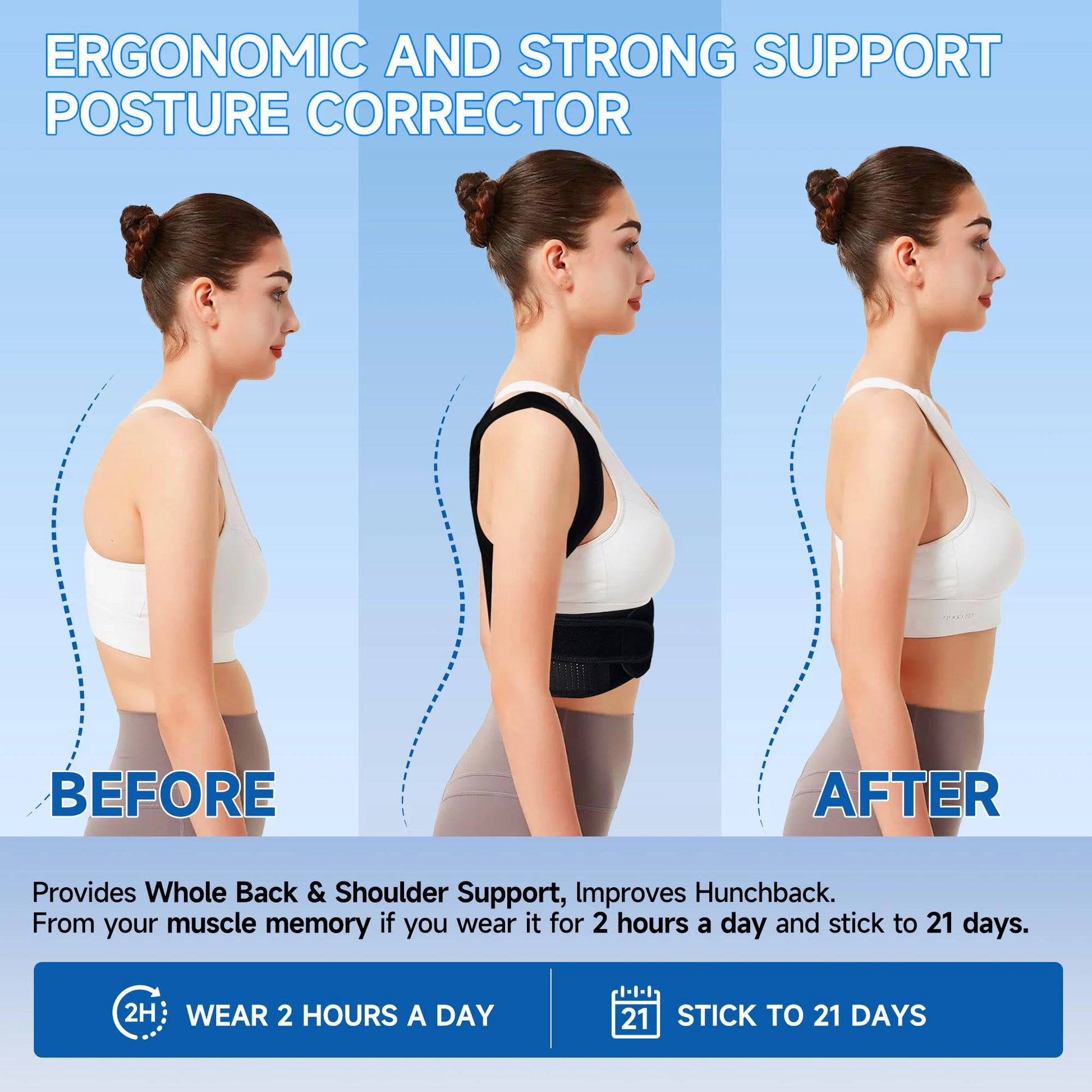 Adjustable Posture Corrector Back Brace for Pain Relief