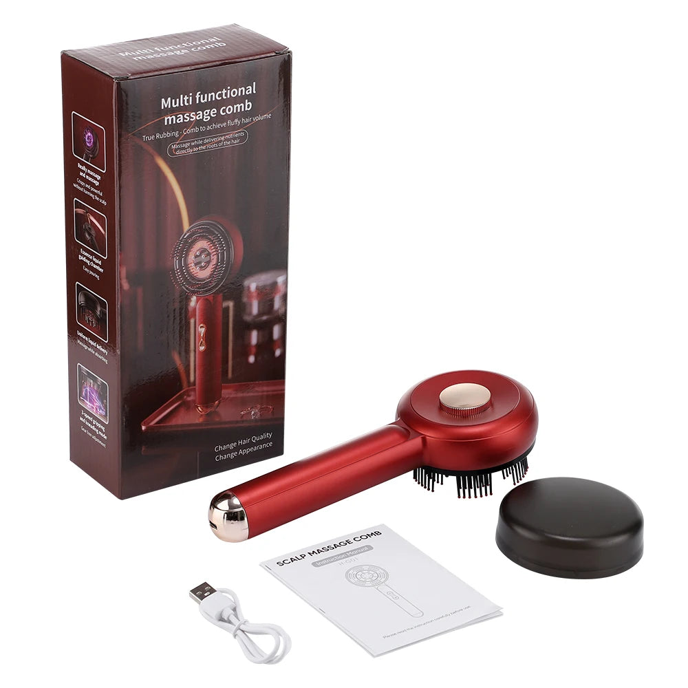 Laser Scalp Massager | Red Light + EMS + Oil Applicator | USB Rechargeable | Hair Regrowth Comb