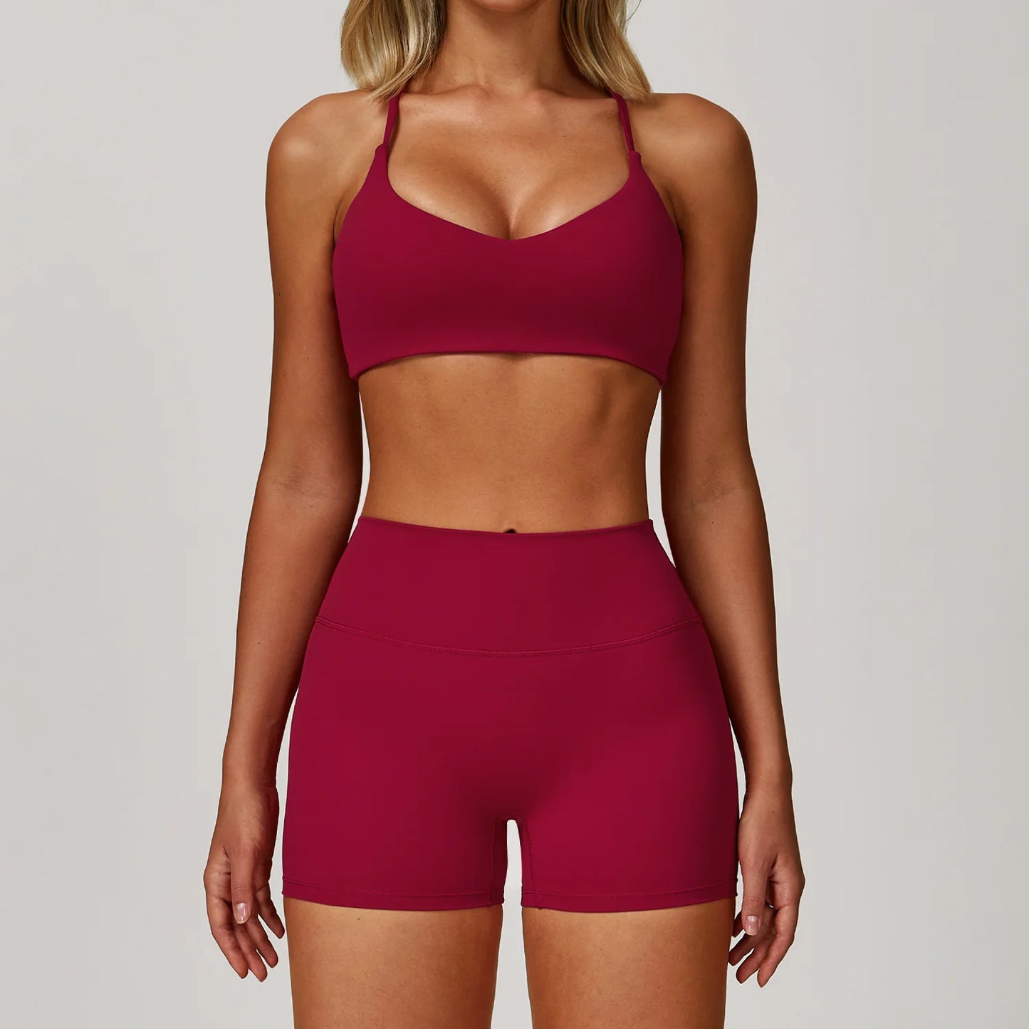 Seamless Yoga Set for Women | Long Sleeve Sports Bra and Leggings Workout Set with Breathable Stretch Fabric