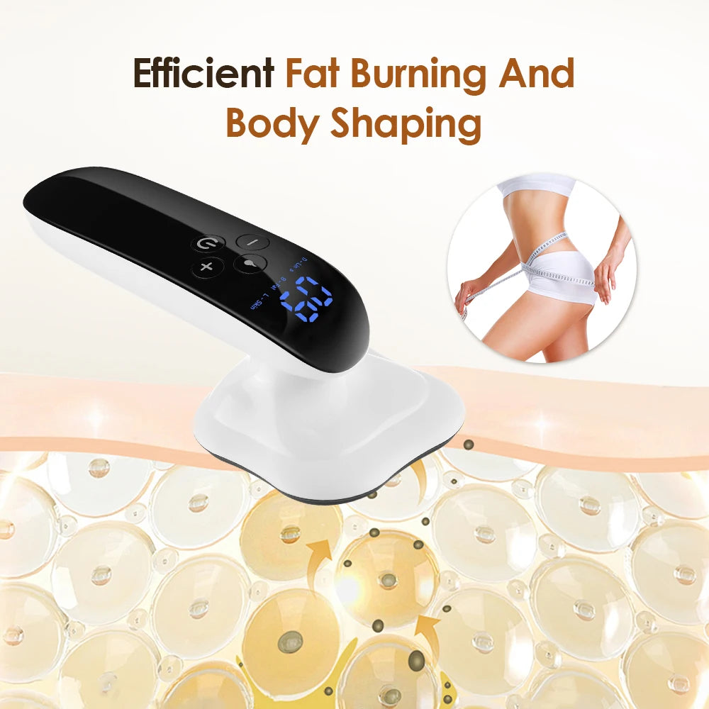 Body Slimming Massager with RF, Red Light, Microcurrent | 10 Levels, 3 Modes, Heat Therapy | Fat Burning & Skin Tightening Device for Arms, Legs, Waist