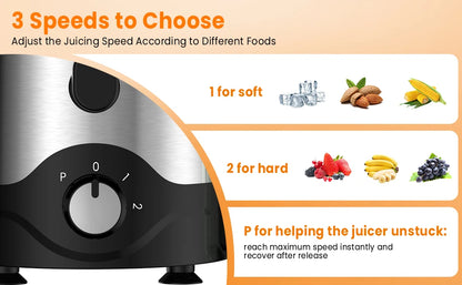 Juicer Machine 600W | Wide Mouth Centrifugal Juicer with Dual Speed & Pulse | High Juice Yield, Easy to Clean, for Fruits & Vegetables