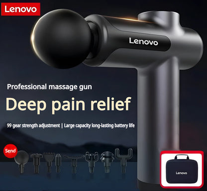 Lenovo Fascia Gun Deeply Relieves Muscle Soreness Fitness and Relaxation Equipment LED Touch Screen 8Massage Head Gifts