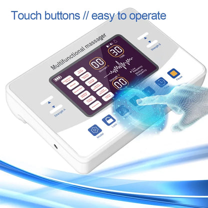 Electric TENS & EMS Massager – 12-Mode Pain-Relief Unit, 30 Intensity Levels, Dual-Channel, USB-C Rechargeable LCD Device