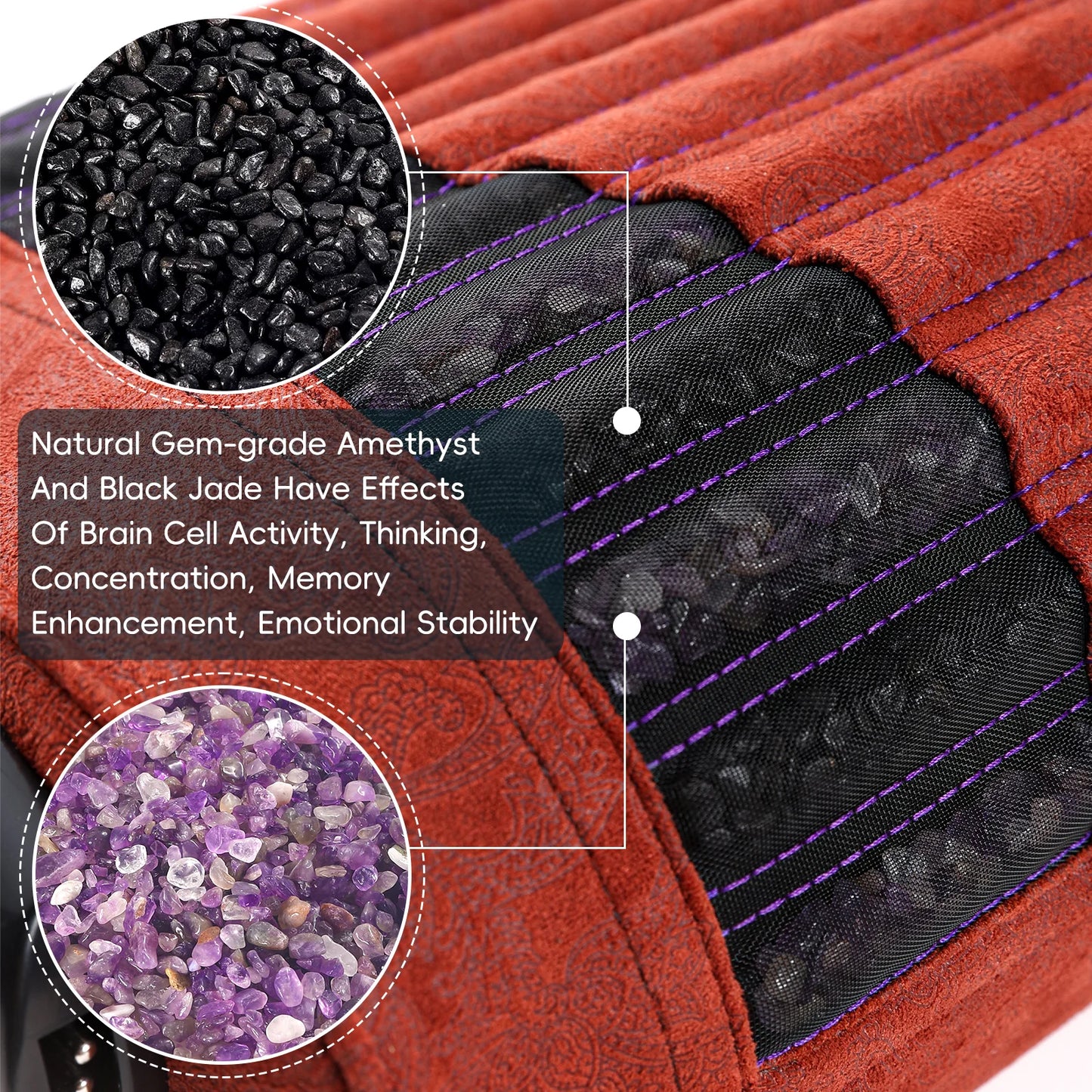 PEMF Infrared Therapy Pillow Mat | Amethyst, Jade, Negative Ion Heated Neck Cushion