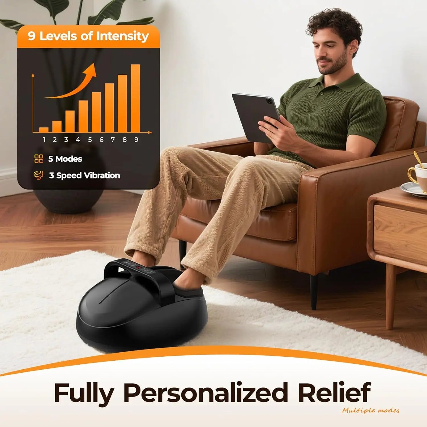 Shiatsu Foot Massager Machine | Foot Massager with Heat and Air Compression | Electric Foot Massage Device