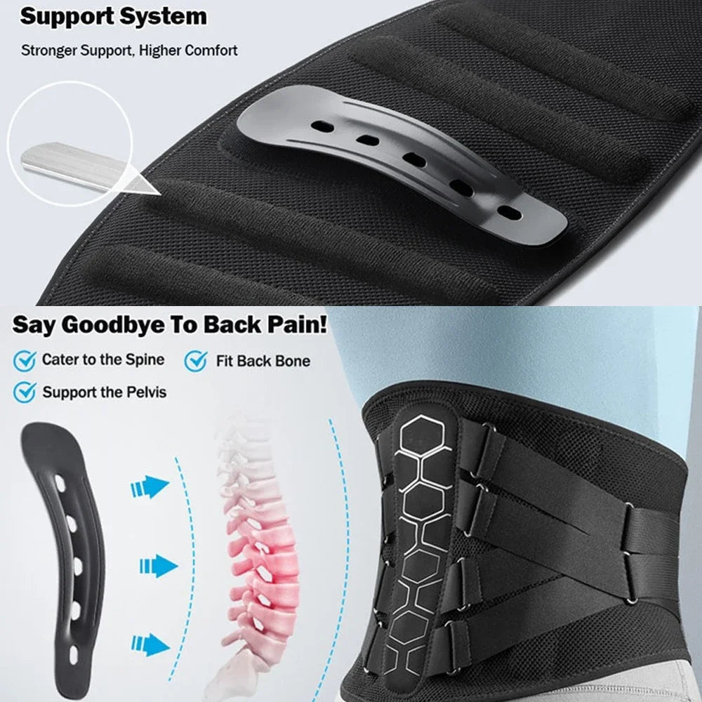 Lower Back Support Brace | Adjustable Lumbar Belt for Pain Relief, Sciatica & Posture Support