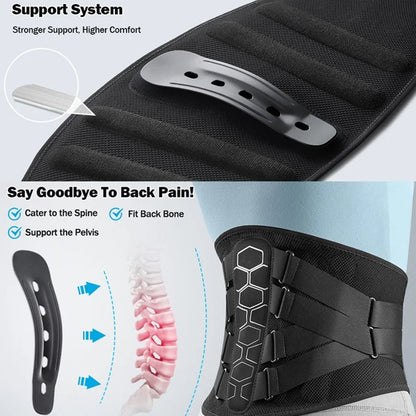 Lower Back Support Brace | Adjustable Lumbar Belt for Pain Relief, Sciatica & Posture Support
