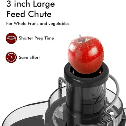 Juicer Machine 800W with 3-Speed & Wide Chute | High Juice Yield, Easy to Clean | Safety Lock & Overheat Protection for Fruits & Veggies