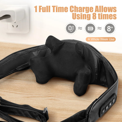 Wireless Neck & Shoulder Massager with Heat | 6D Deep Tissue, Hands-Free, Rechargeable