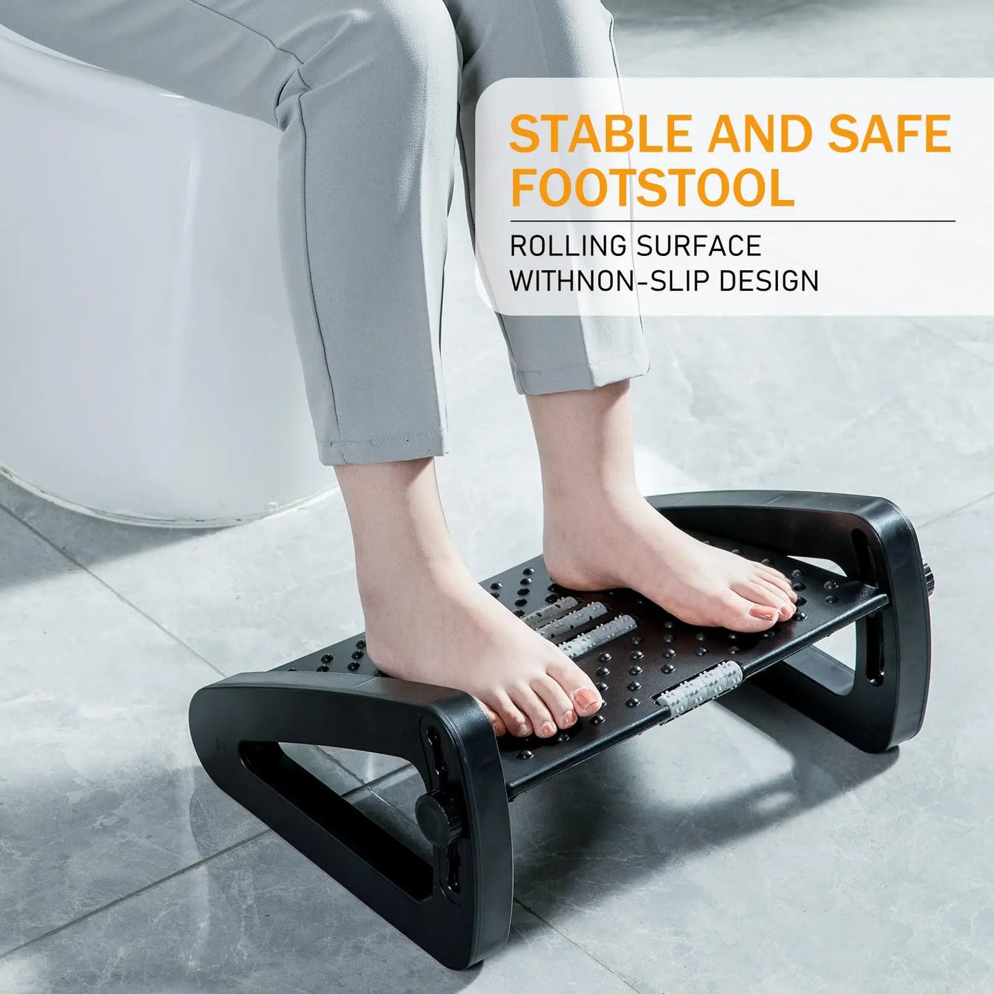 Adjustable Under Desk Foot Rest | Ergonomic Foot Stool for Posture & Back Pain Relief