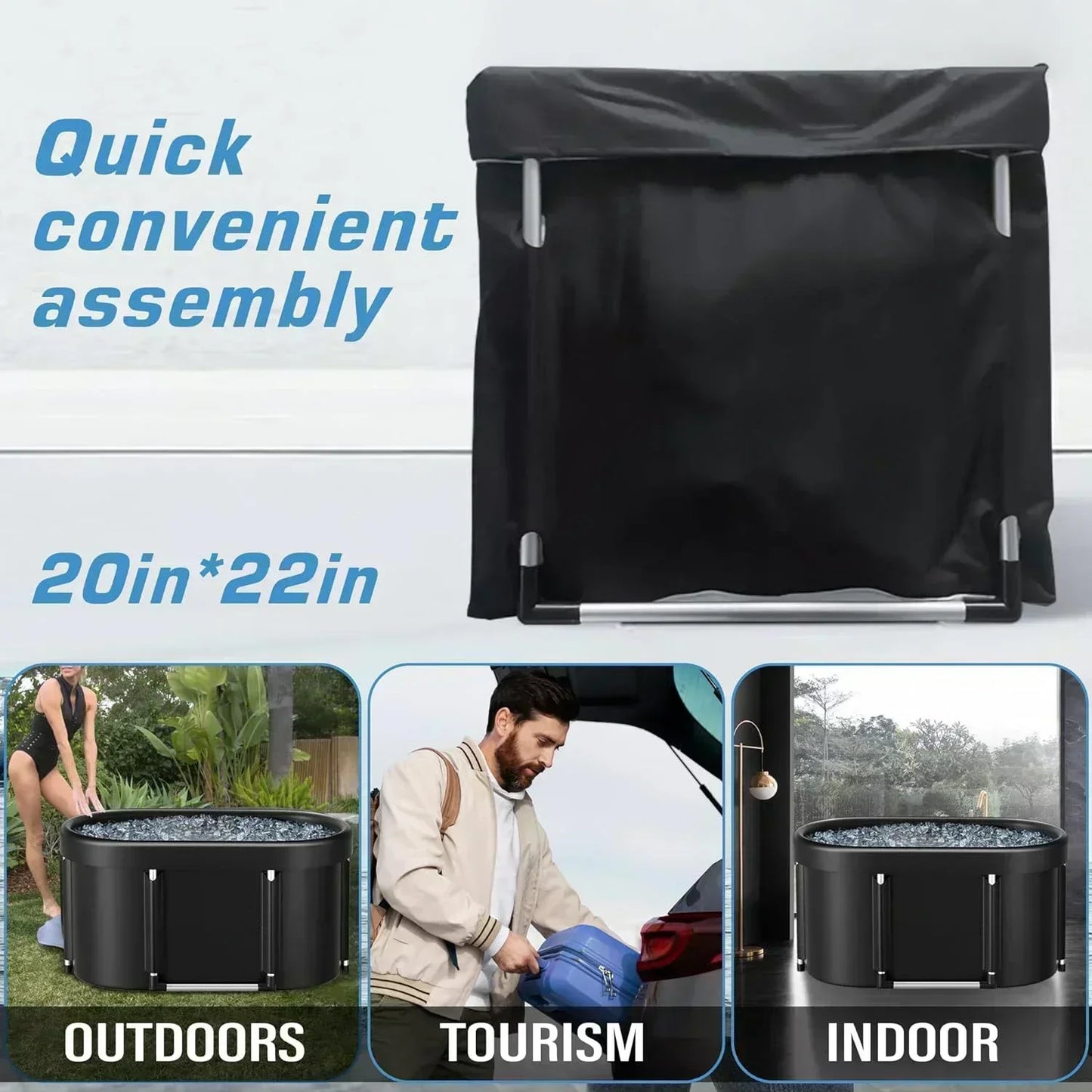 Foldable Ice Bath Tub for Adults – Portable Cold Plunge