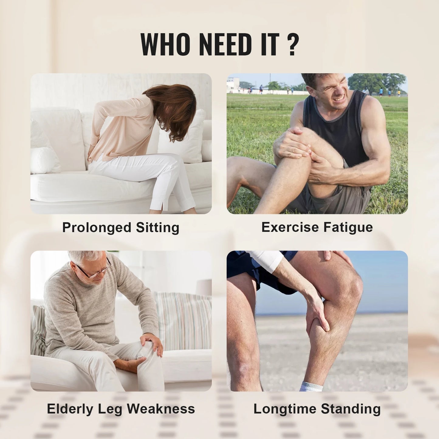 Leg Compression Massager with Heat | Full Leg Foot Calf Thigh Massager with Air Compression, 3 Modes, 3 Intensities, Knee Heating