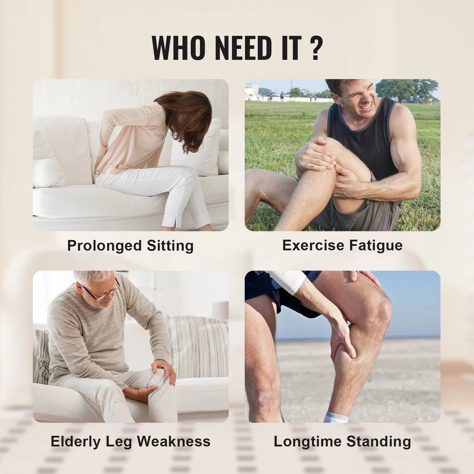 Leg Compression Massager with Heat | Full Leg Foot Calf Thigh Massager with Air Compression, 3 Modes, 3 Intensities, Knee Heating