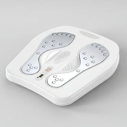 EMS Foot Massager with Heat & Remote | Electric Foot Circulation Machine, Pulse Therapy Pad, Adjustable Intensity & Modes White