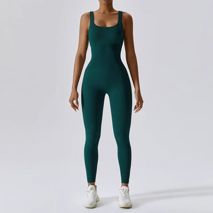 Yoga Jumpsuit for Women | Seamless One Piece Workout Bodysuit with Quick-Dry Stretch Compression Fit