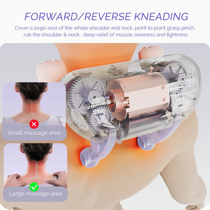 Neck and Shoulder Massager | Deep Kneading Massage Pillow with Heat | Ergonomic Back and Neck Massager