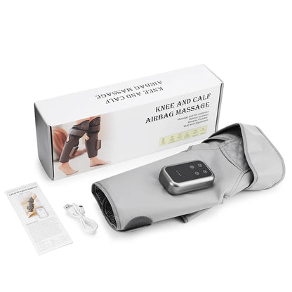 Calf & Knee Massager with Heat & Air Compression | Cordless Leg Wrap Massager, 3 Heat Levels, Muscle Relaxation & Circulation Support