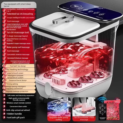 Heated Foot Spa Bath with Automatic Massage & Temperature Control | Electric Foot Bath Massager with Rollers, Water Jets & Remote Control