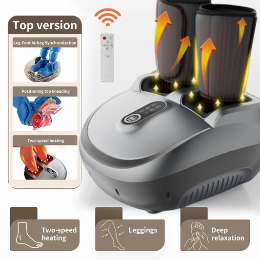 Foot and Calf Recovery System | Shiatsu Foot Massager with Heat | Air Compression Leg Massager Machine with LCD Display