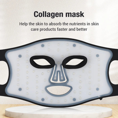 LED Light Therapy Face Mask | 72 Beads, Red, Blue & Infrared Light (660nm/460nm/850nm) | 4 Modes, Rechargeable, Silicone Skin Care Mask