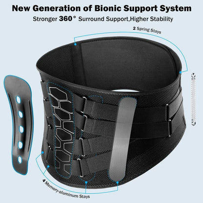 Lower Back Support Brace | Adjustable Lumbar Belt for Pain Relief, Sciatica & Posture Support