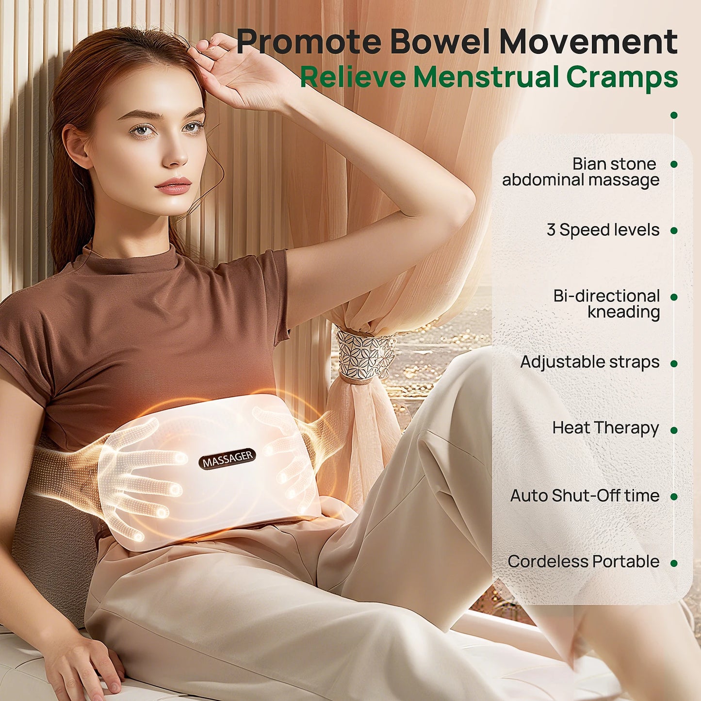 Cordless Abdominal Massager with Heating Therapy